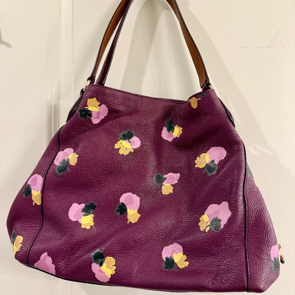 Coach Edi Plumb Floral Shoulder Bag - Picture 3 of 6